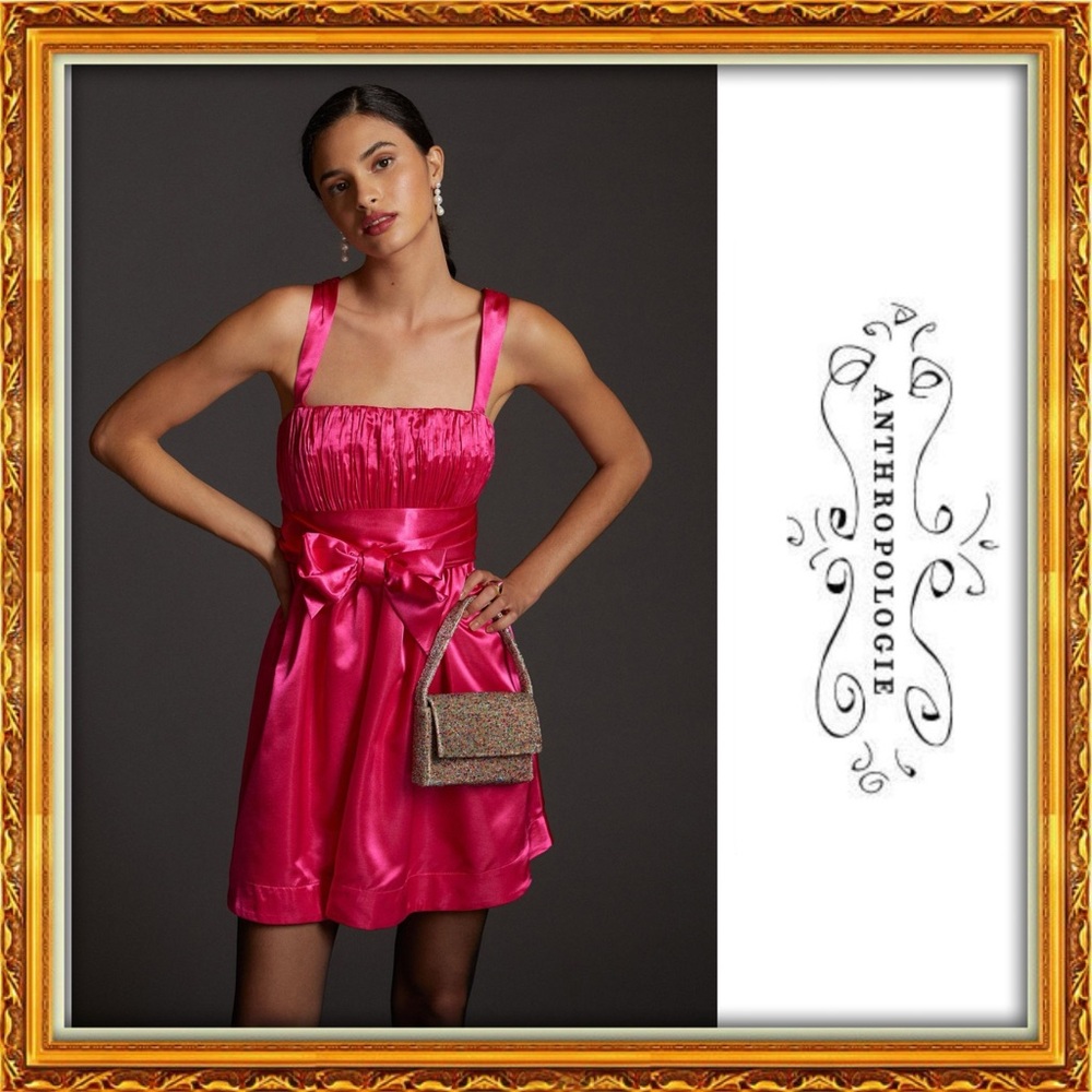 NWT | Maeve Bow-Tie Satin Mini Dress!!